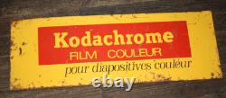 Plaque tôle non émaillée kodak diapositives kodachrome peinte 30x90 cm