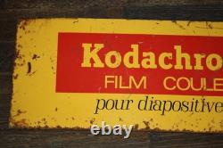 Plaque tôle non émaillée kodak diapositives kodachrome peinte 30x90 cm