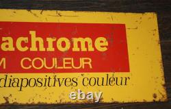 Plaque tôle non émaillée kodak diapositives kodachrome peinte 30x90 cm