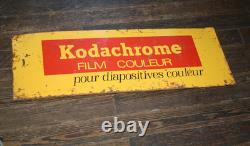 Plaque tôle non émaillée kodak diapositives kodachrome peinte 30x90 cm
