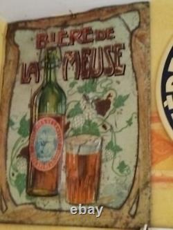 Plaque tôle publicitaire ancienne Bière La Meuse