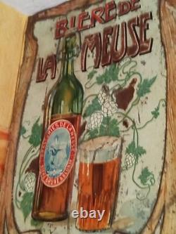 Plaque tôle publicitaire ancienne Bière La Meuse