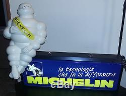 Rara Insegna Targa Luminosa Pubblicitaria Con Omino Michelin