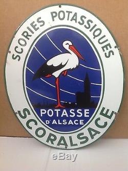 Rare Ancienne Plaque Émaillée Potasse D Alsace Scories Potassiques