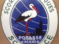 Rare Ancienne Plaque Émaillée Potasse D Alsace Scories Potassiques