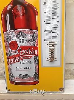 Rare Ancienne Plaque Émaillée Thermomètre Quina Excelsior Apperitif