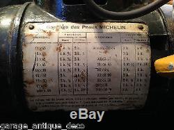 RARE & Ancien Compresseur Michelin Bibendum 1930 Gonfleur! Bidon huile
