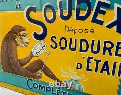 RARE Ancienne tole litho SOUDEX Bordeaux 1900 no plaque émaillée kub menier