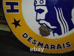 RARE PLAQUE EMAILLEE HUILE DF EAS- bidon pompe essence esso bp shell texaco