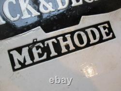 RARE PLAQUE EMAILLEE ORIGINALE BLACK & DECKER DOUBLE FACE 1900 60x40