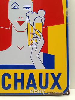 RARE Plaque Emaillée Bière Sochaux 1950! 38 x 58 cm! EAS! TBE! A voir