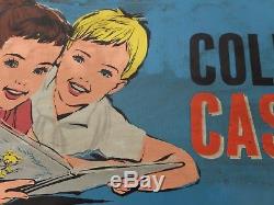 RARE Plaque émaillée Casterman double-face Tintin/Farandole circa 1965