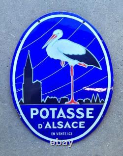 RARE Plaque émaillée POTASSE D'ALSACE Edmond Jean Paris 60x45cm