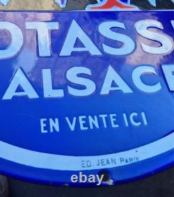 RARE Plaque émaillée POTASSE D'ALSACE Edmond Jean Paris 60x45cm