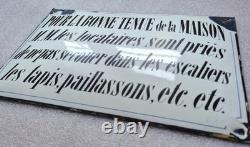 RARE Plaque émaillée d'utilité Bonne Tenue de la Maison bombée 30x20cm