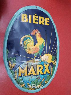RARE TOLE BIERE MARX 1900 Marseille COQ