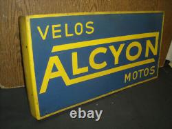 RARE TOLE PEINTE POTENCE VELOS MOTOS ALCYON D EPOQUE no terrot motobecane monet