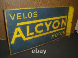 RARE TOLE PEINTE POTENCE VELOS MOTOS ALCYON D EPOQUE no terrot motobecane monet