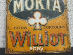 RARE Tole publicitaire Chicorée MOKTA WILLIOT 1900 32cm x 24cm NO EMAILLEE