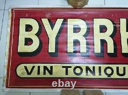RARE ancienne affiche sur zinc BYRRH bistrot bar no plaque émaillée absinthe