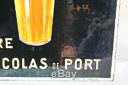 RARE ancienne plaque émaillee biere saint nicolas de port double face