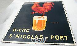 RARE ancienne plaque émaillee biere saint nicolas de port double face