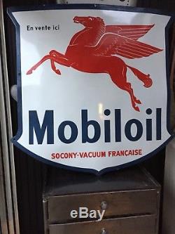 RARE plaque emaillee ancienne mobiloil