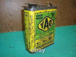 RARISSIME BIDON D HUILE YACCO YAO D EPOQUE oil can gas pump pompe essence tin