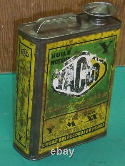 RARISSIME BIDON D HUILE YACCO YAO D EPOQUE oil can gas pump pompe essence tin