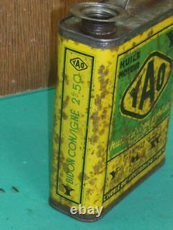 RARISSIME BIDON D HUILE YACCO YAO D EPOQUE oil can gas pump pompe essence tin