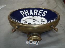 RARISSIME HORLOGE PHARES DUCELLIER 1910 huile oil can pompe pump tanksaule clock