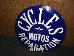 RARISSIME PLAQUE EMAILLEE BOMBEE ANNEES 20 CYCLES MOTOS bidon huile oil pompe