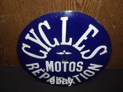 RARISSIME PLAQUE EMAILLEE BOMBEE ANNEES 20 CYCLES MOTOS bidon huile oil pompe