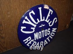 RARISSIME PLAQUE EMAILLEE BOMBEE ANNEES 20 CYCLES MOTOS bidon huile oil pompe