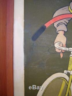 Rare Affiche Bicyclette ELITH signée MICH Déco Garage Automobile vélo Cycle