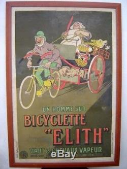 Rare Affiche Bicyclette ELITH signée MICH Vélo Déco Garage