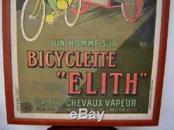 Rare Affiche Bicyclette ELITH signée MICH Vélo Déco Garage