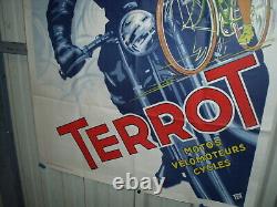 Rare Affiche Originale Moto Cycles Terrot 120x80 Gaillard Paris Jamais Posee