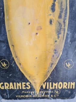 Rare Ancien Grand Carton Publicitaire Les Graines Vilmorin No Emaille