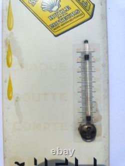 Rare Ancien Thermomètre Publicitaire Bidon D'huile Shell No Plaque Émaillée