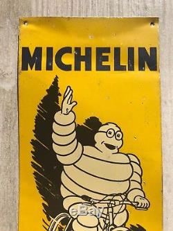 Rare Ancienne Plaque MICHELIN Tole Non Émaillée Garage Bibendum Pneus Velo Moto