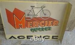Rare Ancienne Plaque Tôle Potence 2 Faces Vélo Mercier