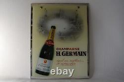 Rare Fixe Ss Verre Publicitaire Champagne H Germain Stade De Reims A Gerrer 1958