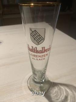 Rare Flûte Serigraphié Eichelthalbrau Bière Lorenzen Alsace