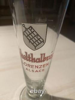 Rare Flûte Serigraphié Eichelthalbrau Bière Lorenzen Alsace