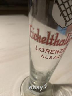 Rare Flûte Serigraphié Eichelthalbrau Bière Lorenzen Alsace