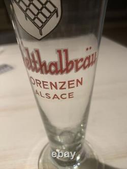 Rare Flûte Serigraphié Eichelthalbrau Bière Lorenzen Alsace