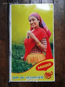 Rare MAGGI Plaque Publicitaire en Tôle Tamoul 1980/90 Dim H 64x L 36cm