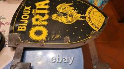 Rare Plaque Double Face Bijoux Oria Emaillee 1940 Original 60 X 42,5 CM
