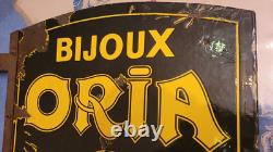 Rare Plaque Double Face Bijoux Oria Emaillee 1940 Original 60 X 42,5 CM
